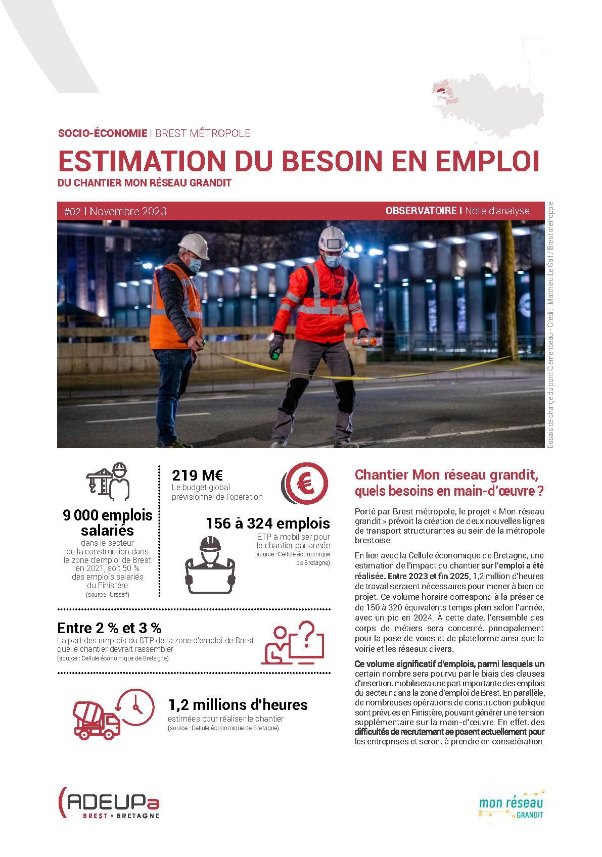 Estimation du besoin en emploi du chantier Mon réseau grandit